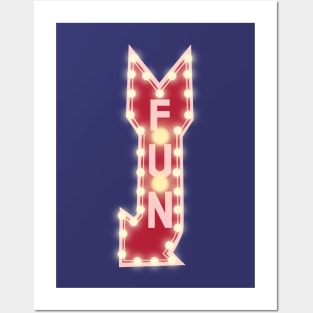 Retro fun neon sign Posters and Art